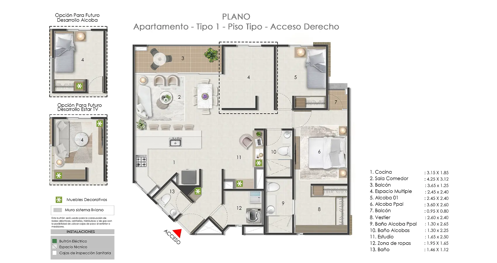 Tipología apartamento Sole