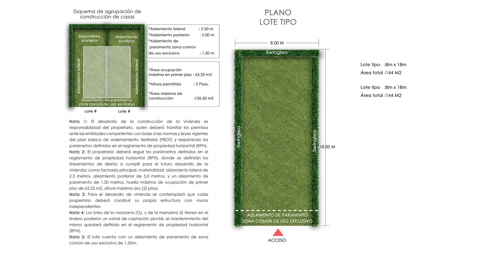 Lote tipo del proyecto Mirabosque