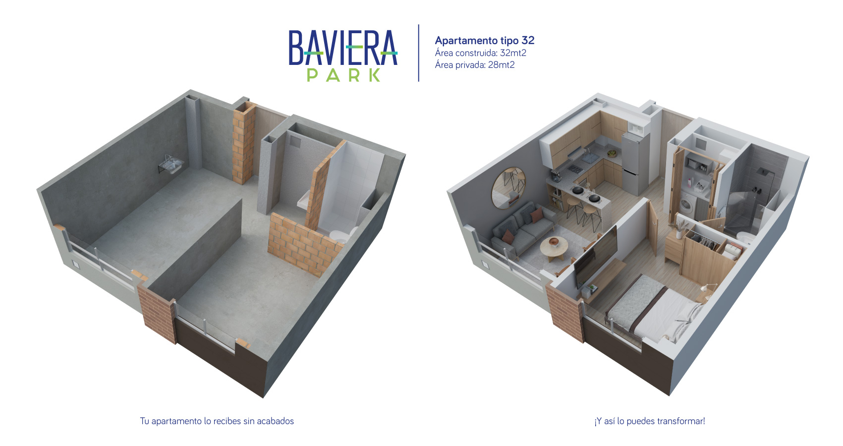 apartamentos en venta bogota norte, apartamento tipo 32 baviera park 