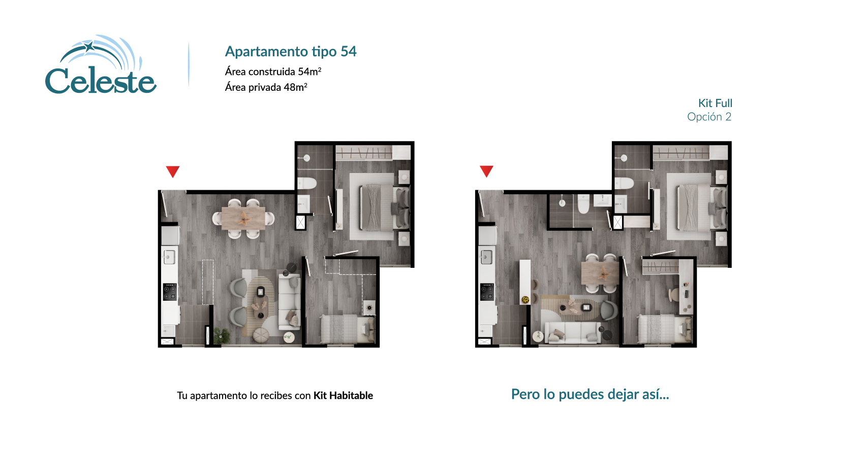 Proyecto Celeste Apartamento tipo 54