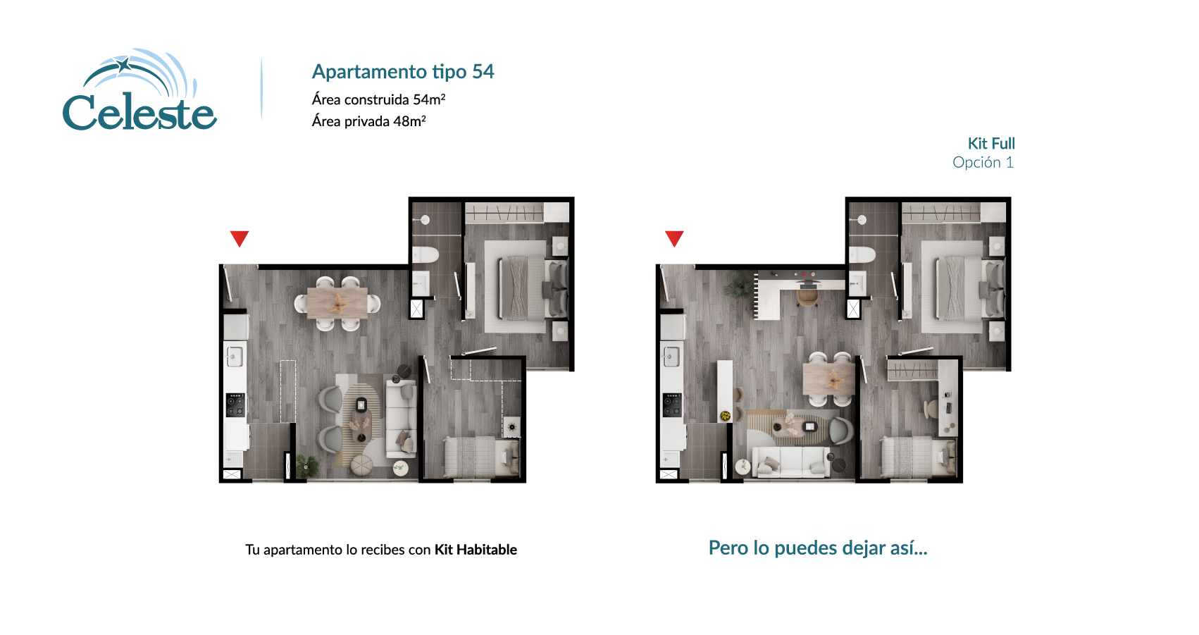 Proyecto Celeste Apartamento tipo 54