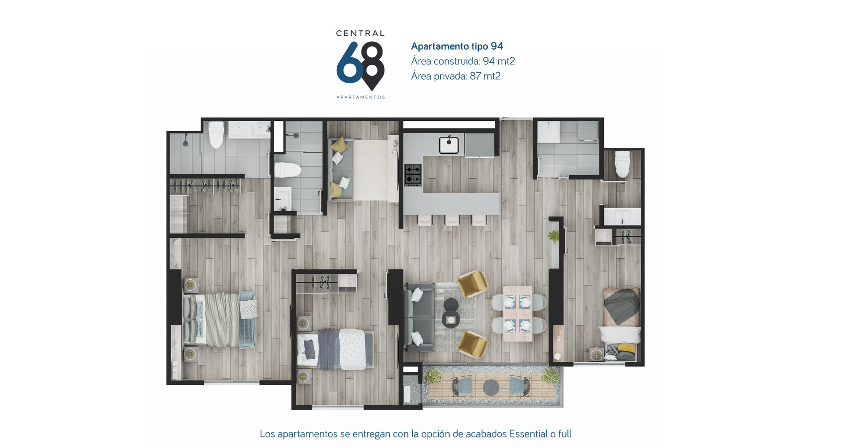 Central 68 apartamento tipo 94 