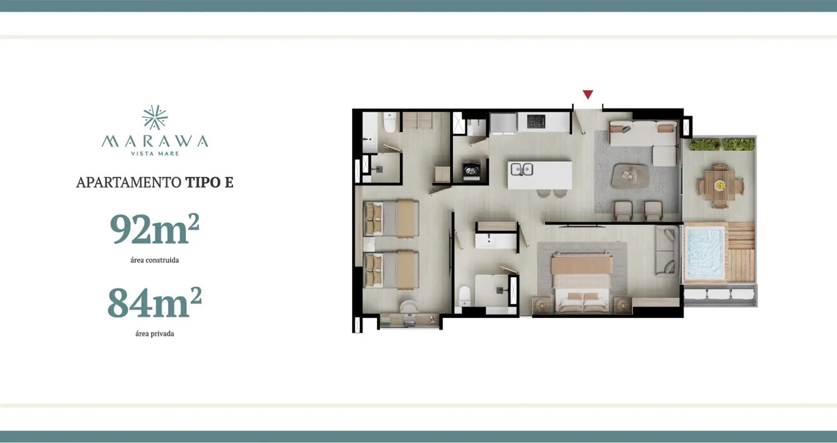 Apartamento tipo E del proyecto Marawa