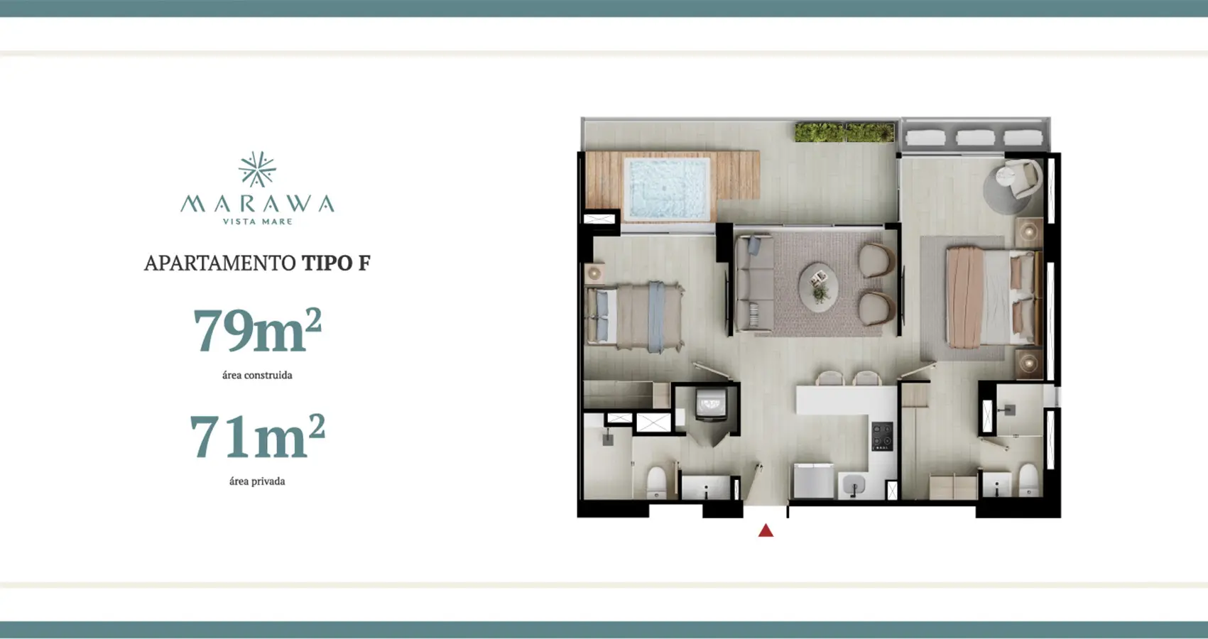 Apartamento tipo F del proyecto Marawa