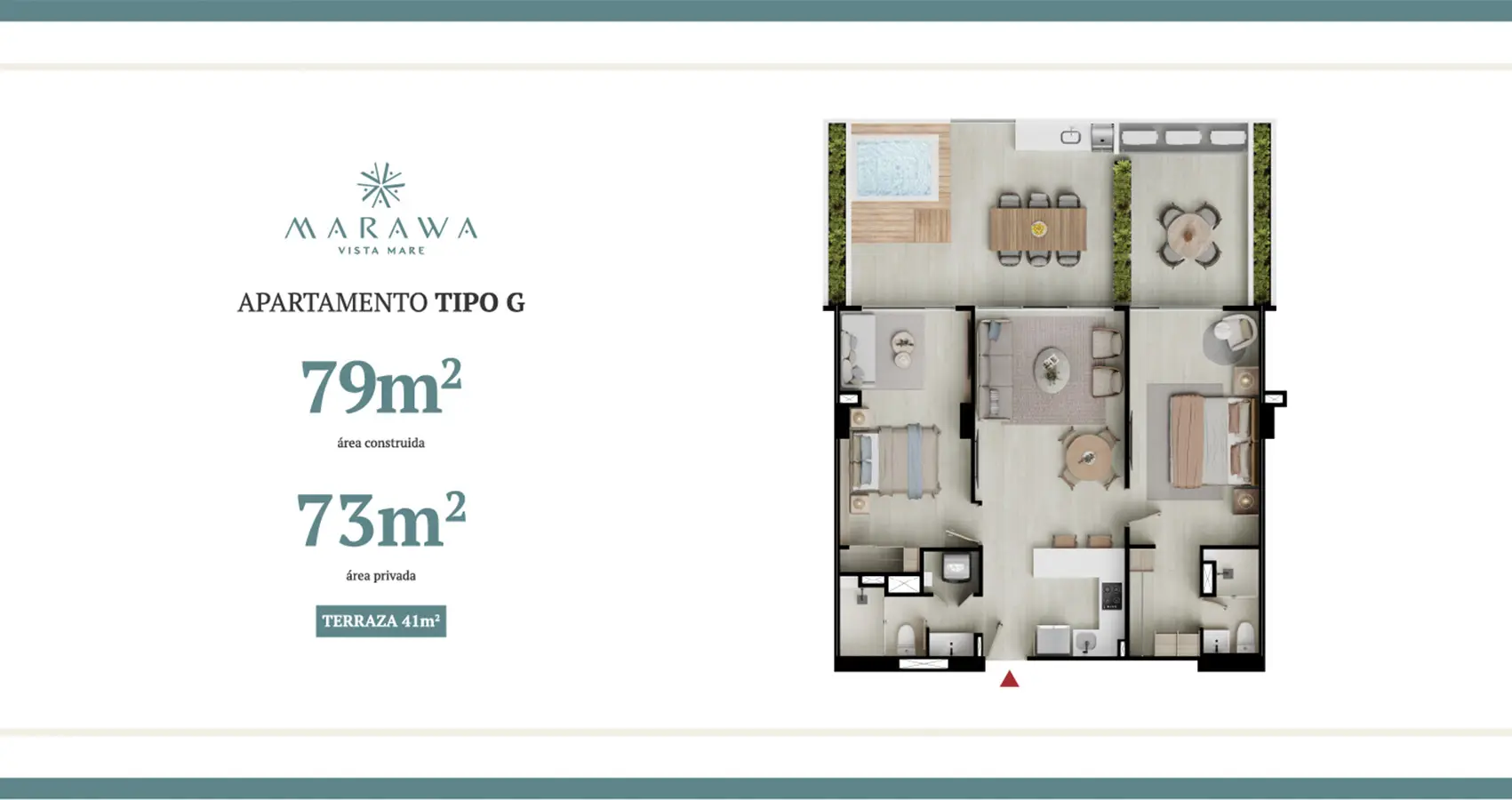 Apartamento tipo G del proyecto Marawa vista Marf