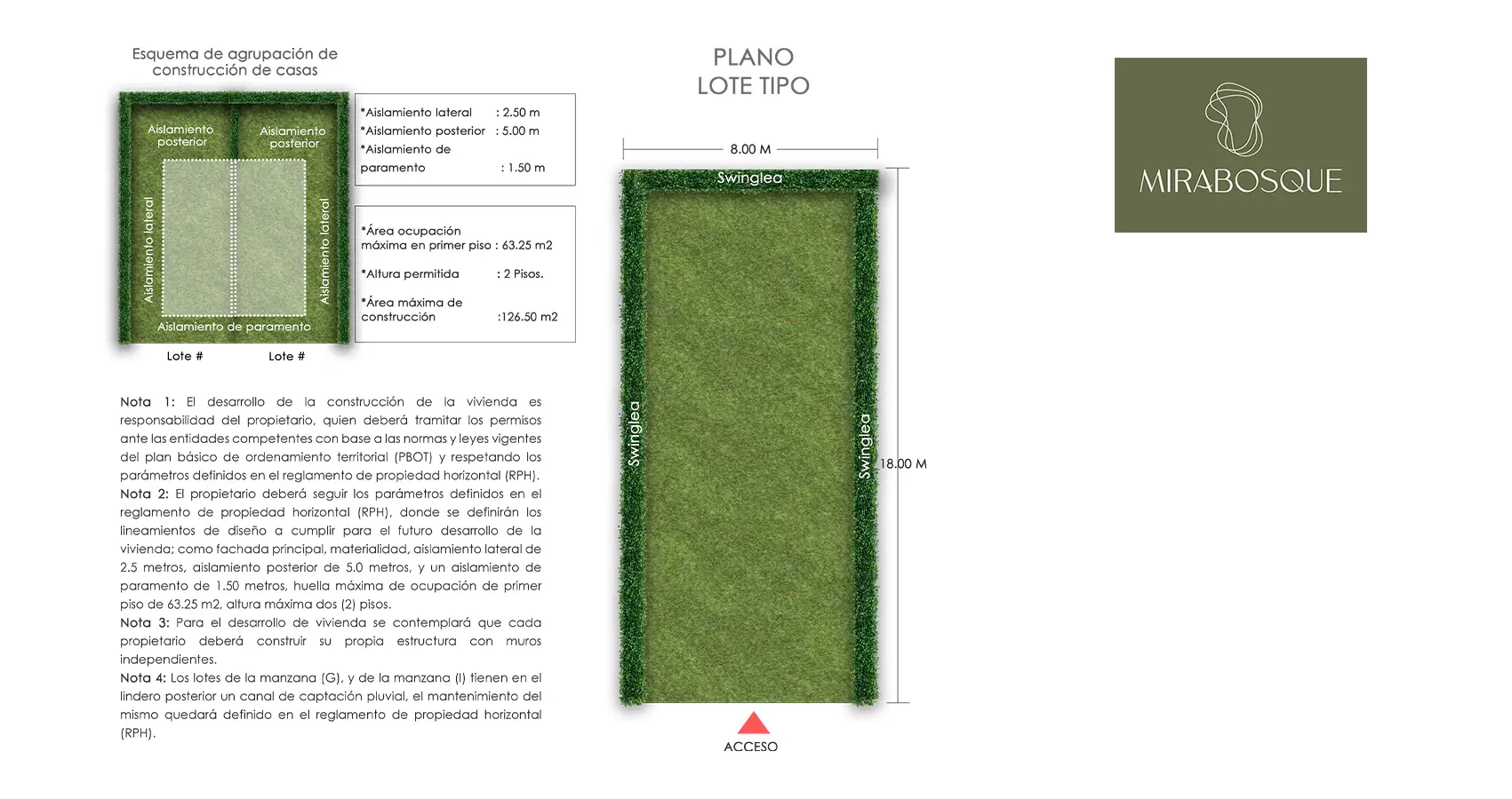 Lote tipo del proyecto Mirabosque