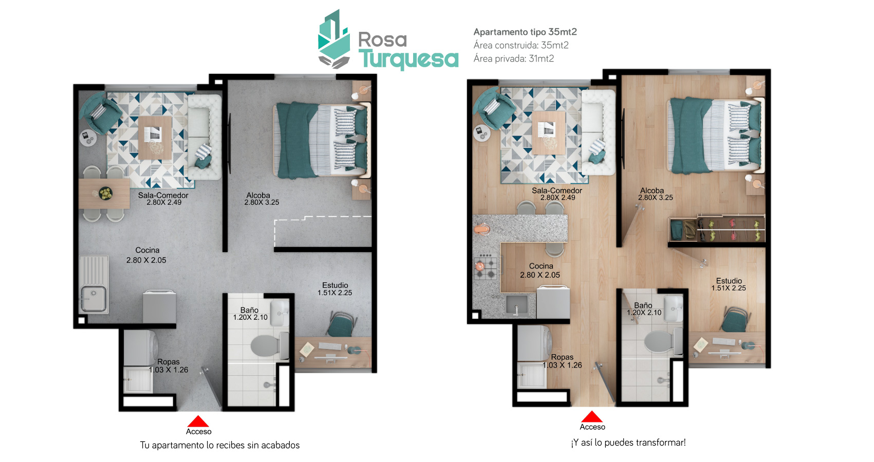 Rosa Turquesa proyecto de apartamentos con susbidio de vivienda