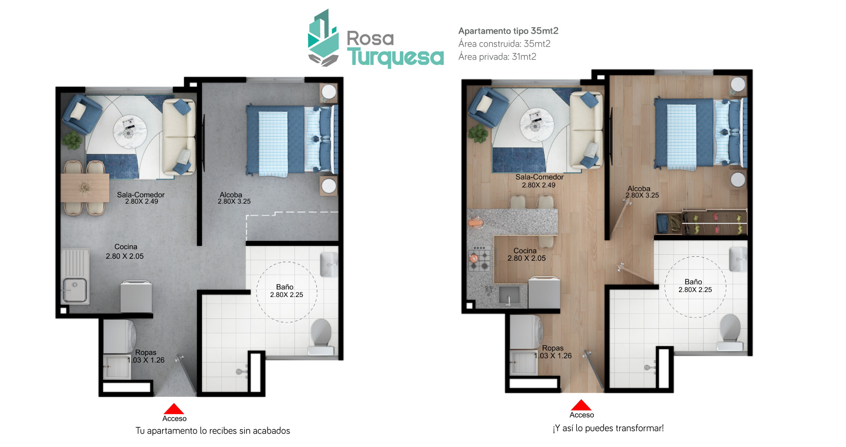 Rosa Turquesa proyecto de apartamentos con susbidio de vivienda
