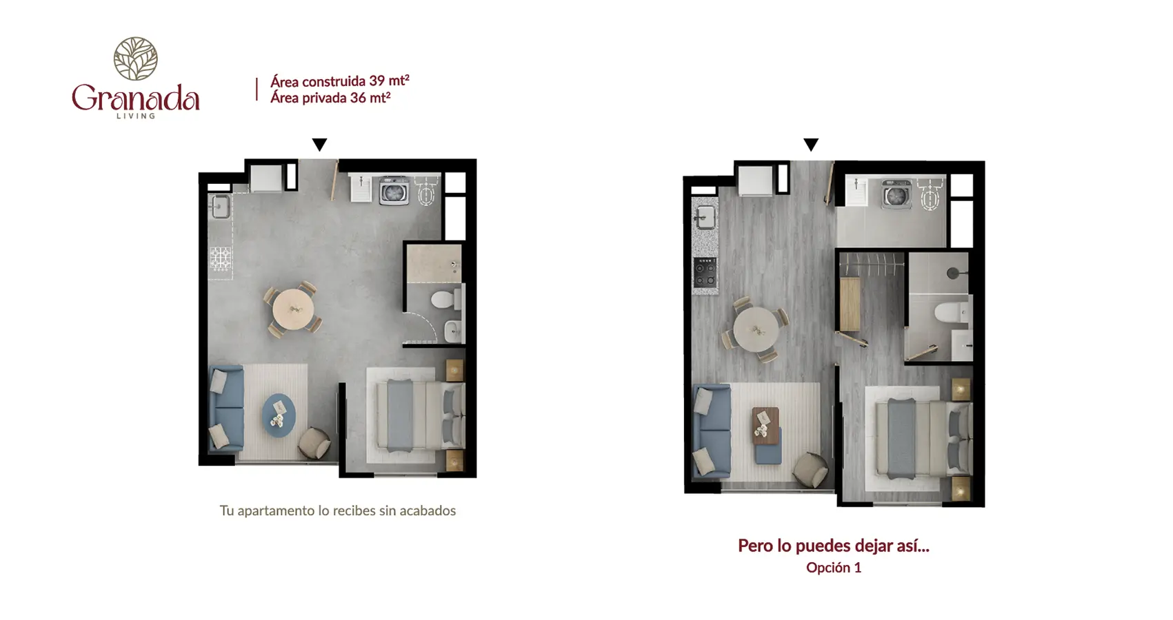 Apartamento Tipo 39 m2 Granada Living 