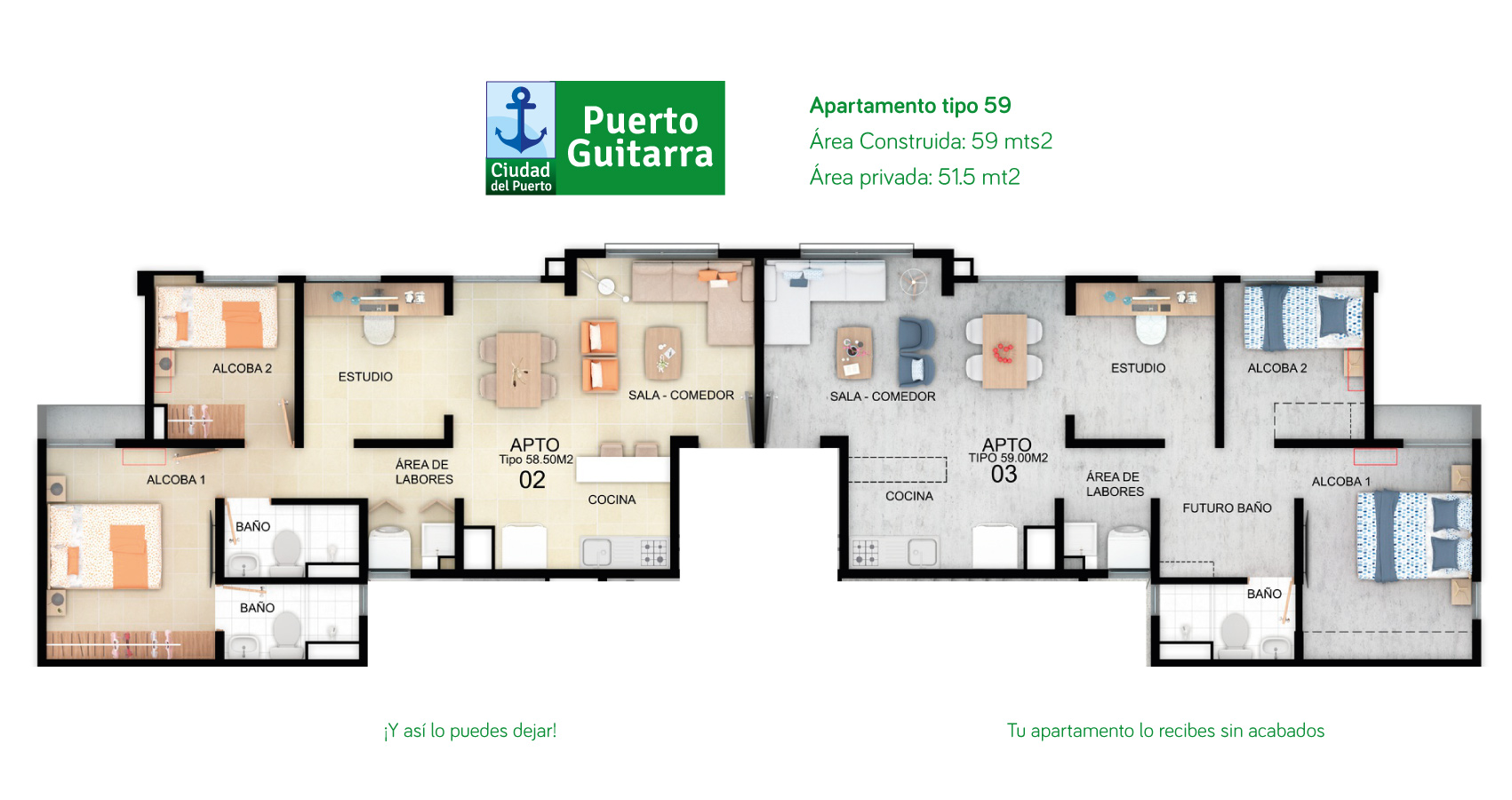 Puerto Guitarra, proyecto de apartamentos en Soledad - Atlantico, subsidio de vivienda.