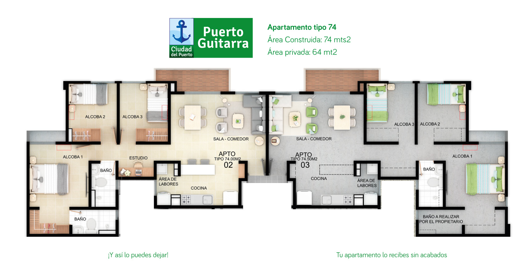 Puerto Guitarra, proyecto de apartamentos en Soledad - Atlántico, subsidio de vivienda.