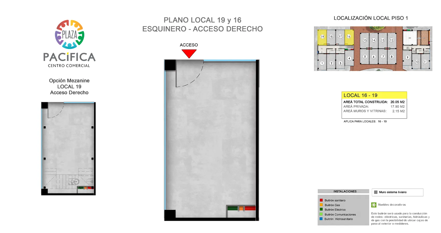 Planta tipo - Proyecto de Locales Plaza Pacífica - Ciudad Pacífica