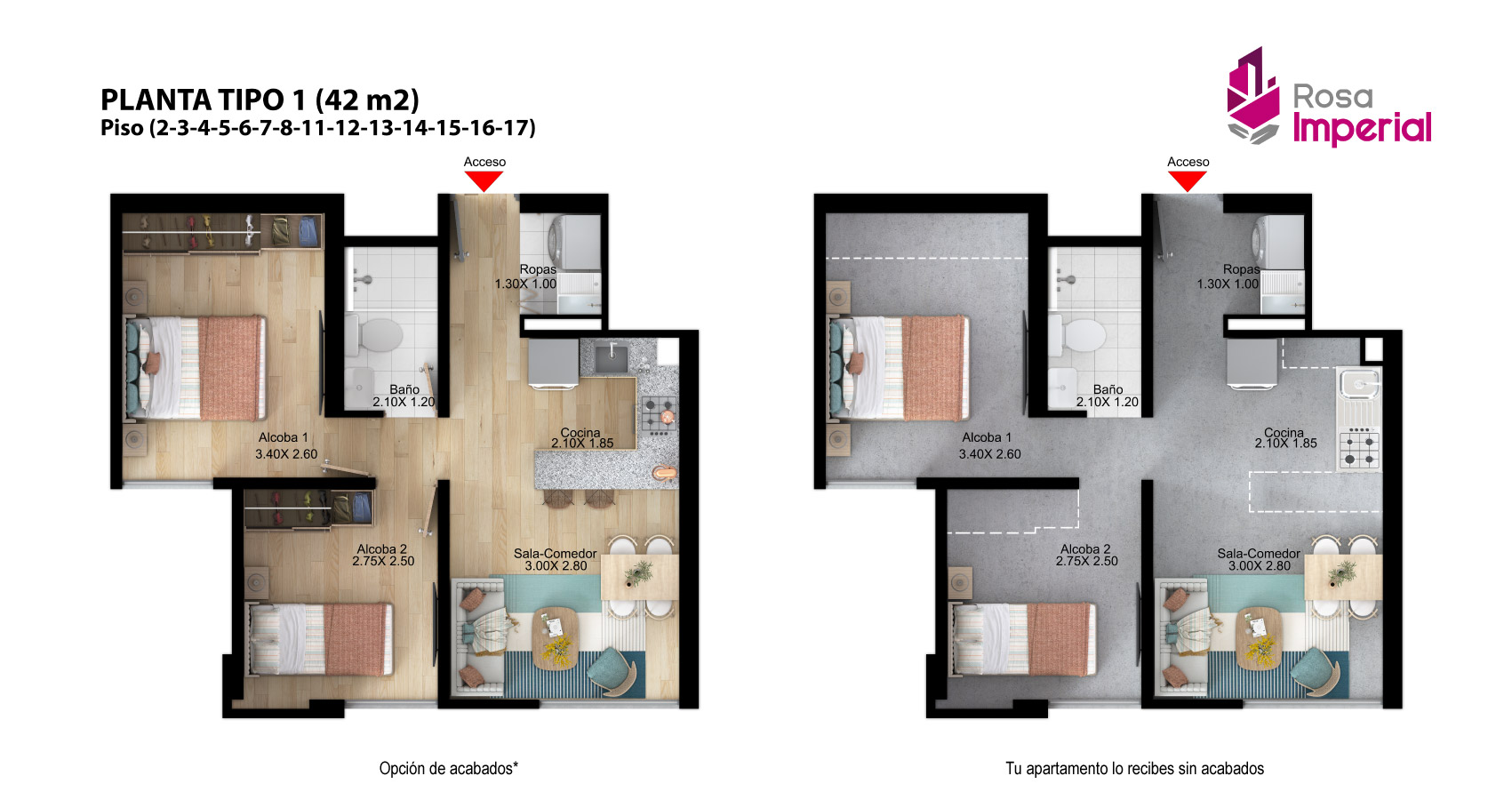 apartamento tipo 42 de Rosa Imperial