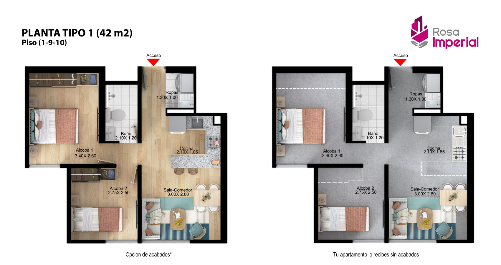 apartamento tipo 42 de Rosa Imperial