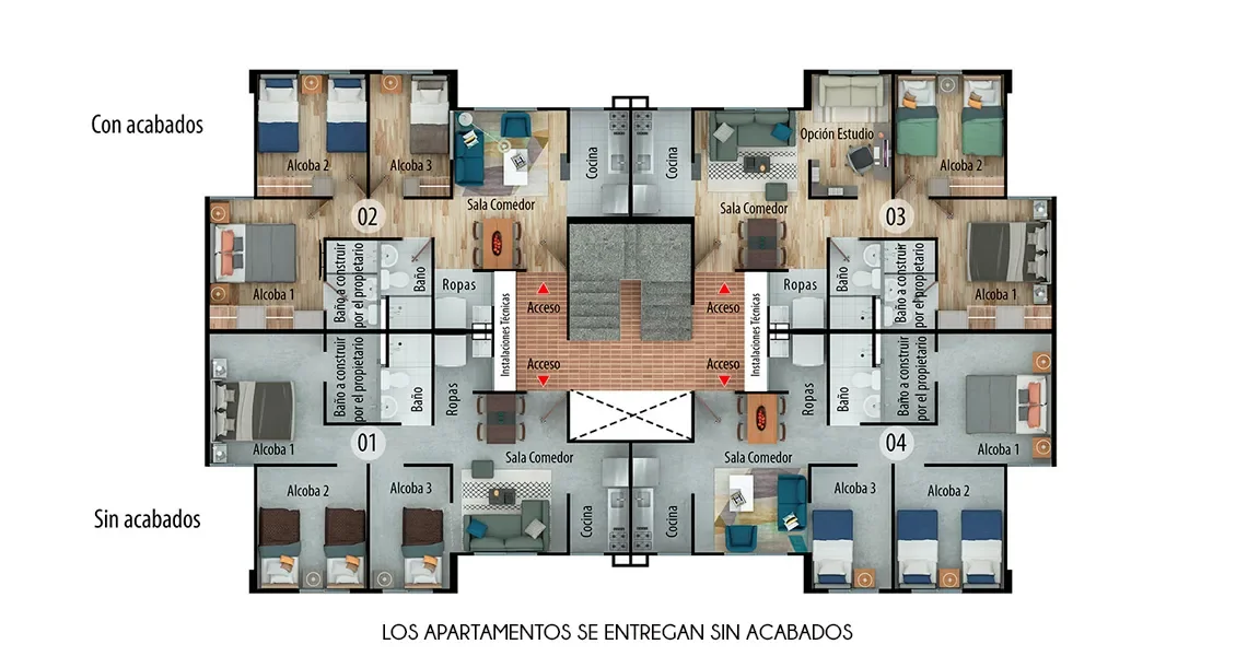 Apartamento tipo 50 Reserva de Lunaria, proyecto de vivienda en Chía, subsidio de vivienda