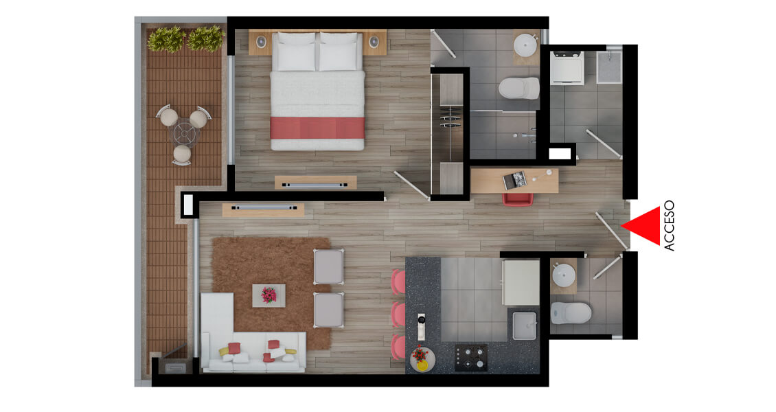 apartamento tipo 51T2 proyecto de vivienda bogota ebano constructora bolivar