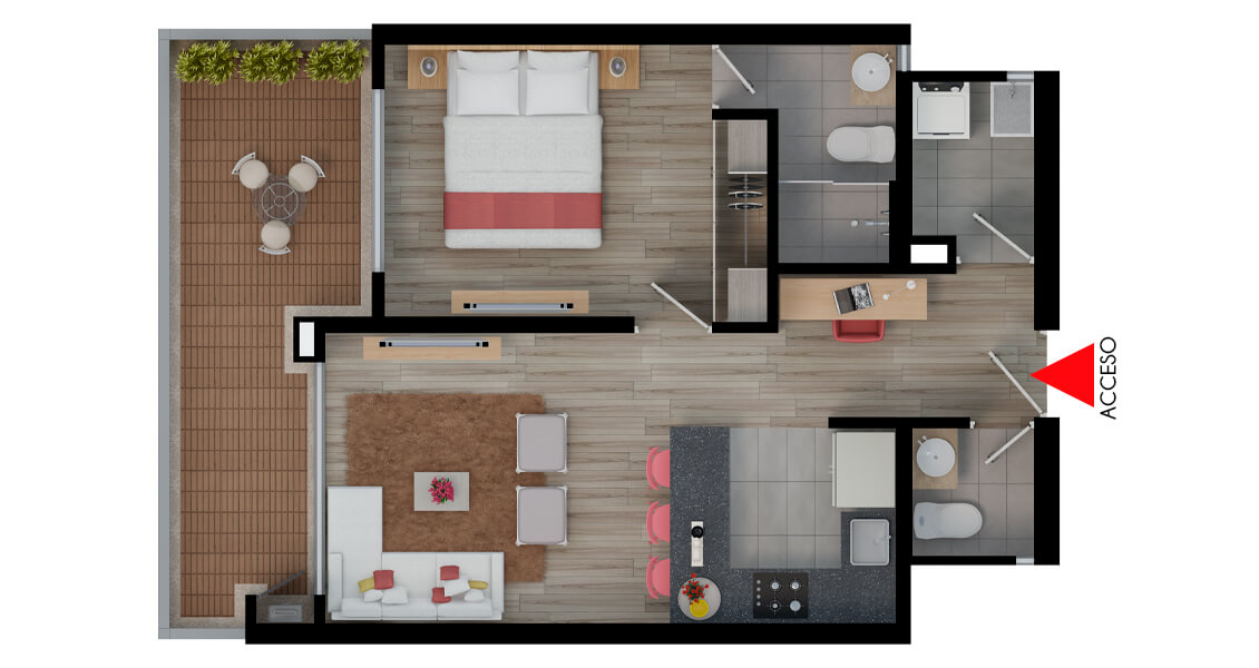 apartamento tipo 51T2 proyecto de vivienda bogota ebano constructora bolivar