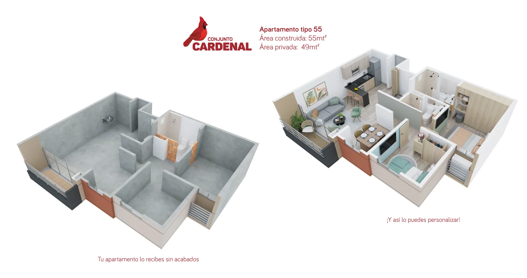 Apartamento tipo 55 proyecto cardenal Alameda del Rio