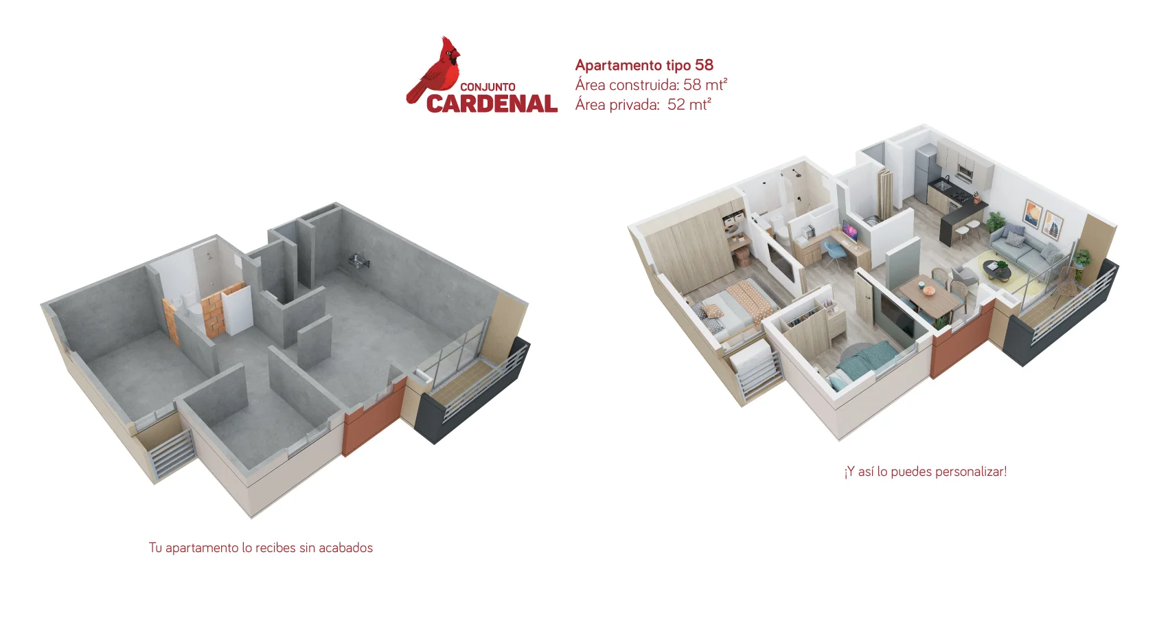 Apartamento tipo 58 proyecto cardenal Alameda del Rio