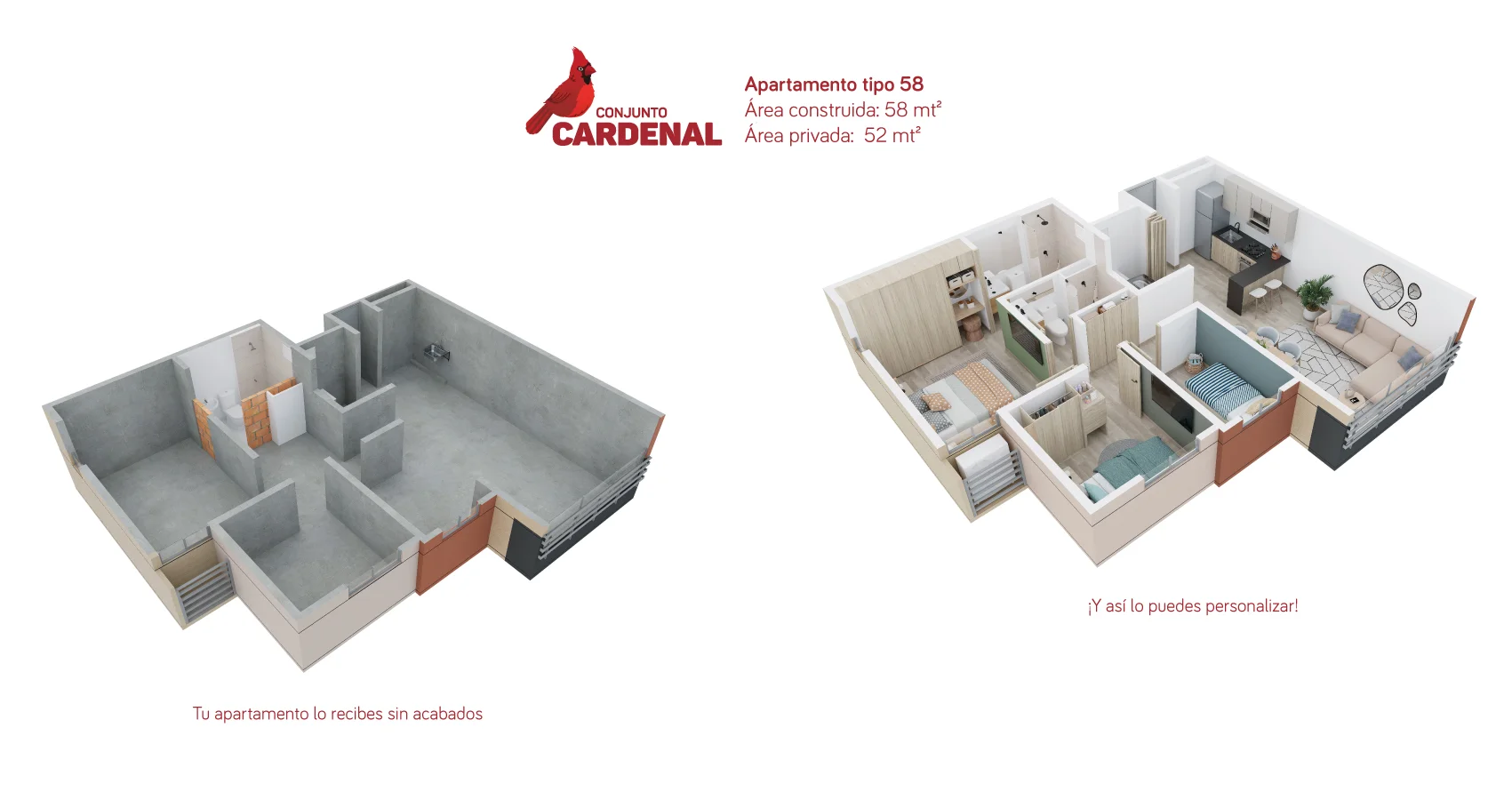 Apartamento tipo 58 proyecto cardenal Alameda del Rio