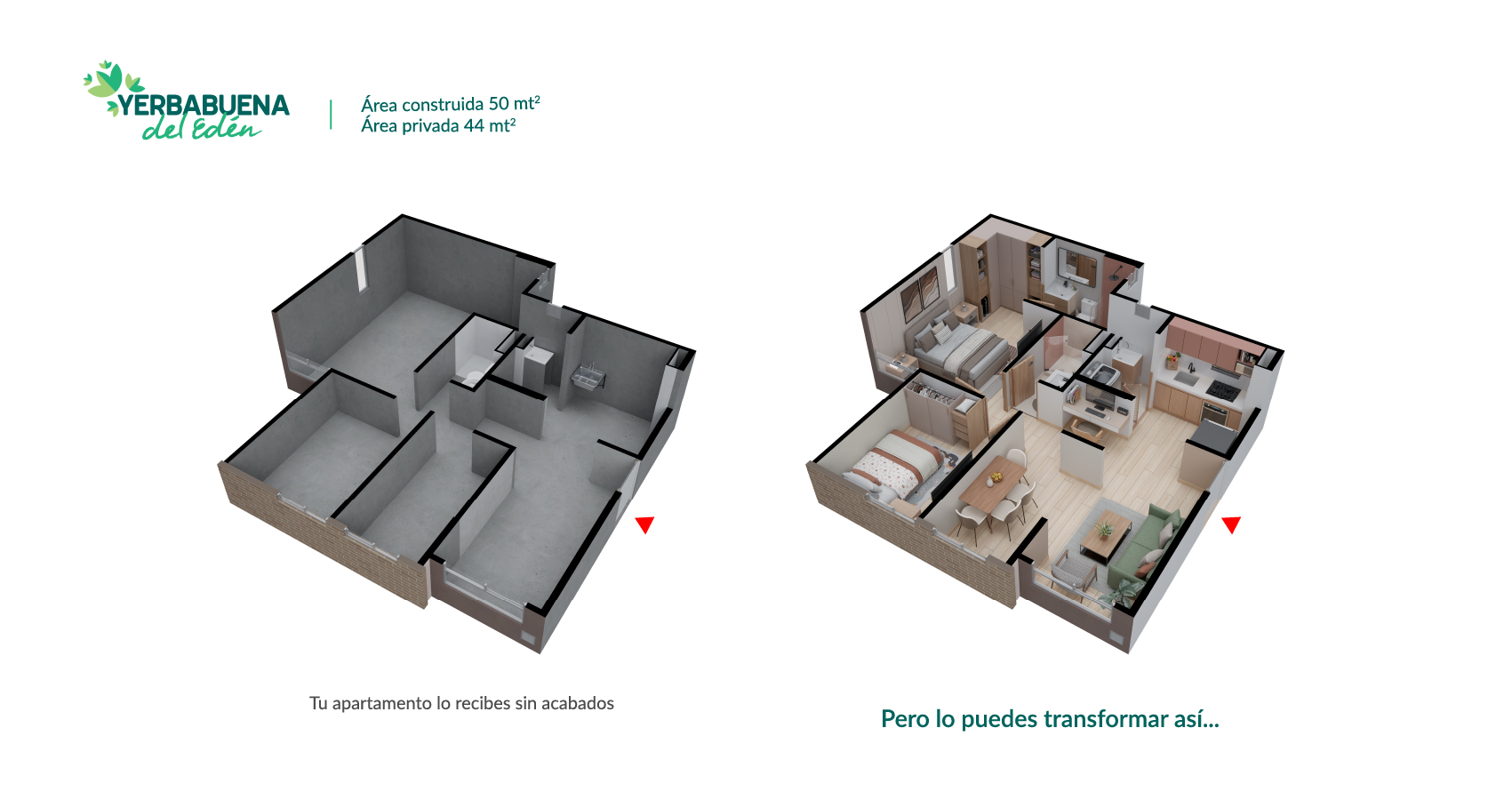 Apartamento atípico de 50 m² en Yerbabuena del Edén, Funza, con un diseño exclusivo.