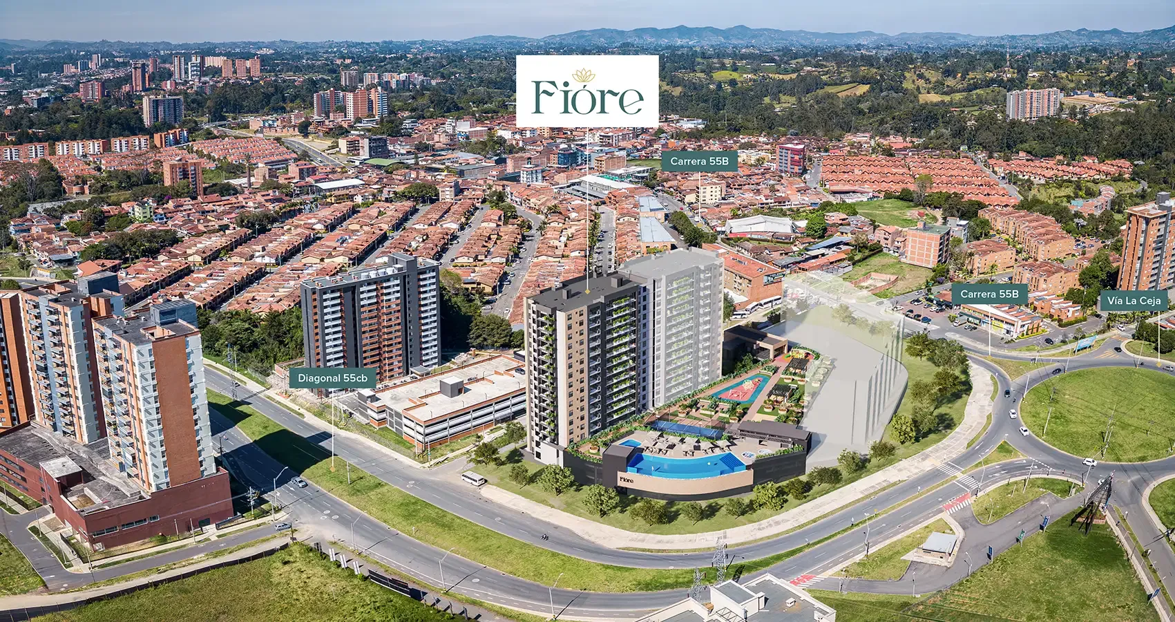 Foto aérea del proyecto Fiore