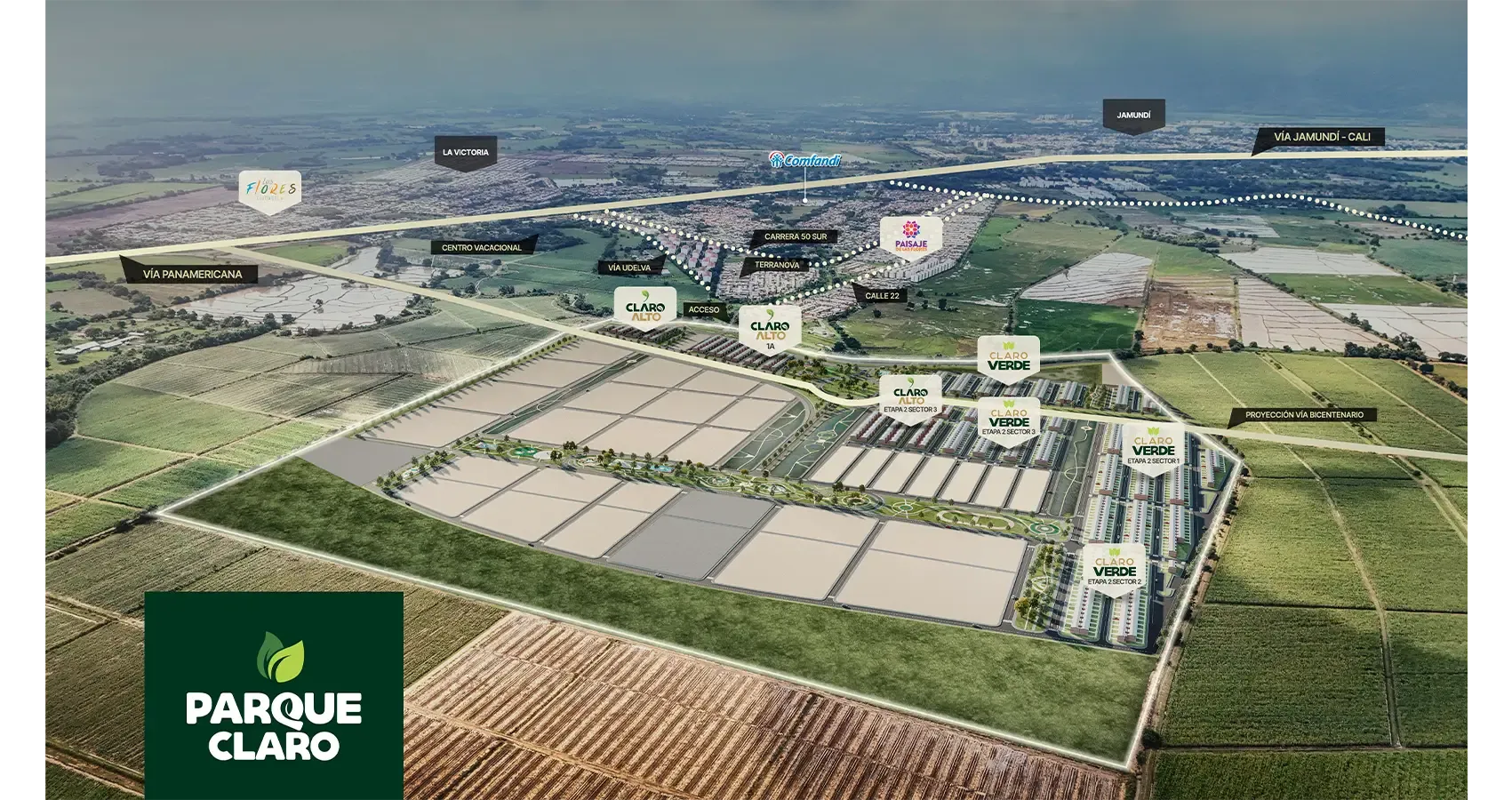 Foto aérea del Macroproyecto Parque Claro