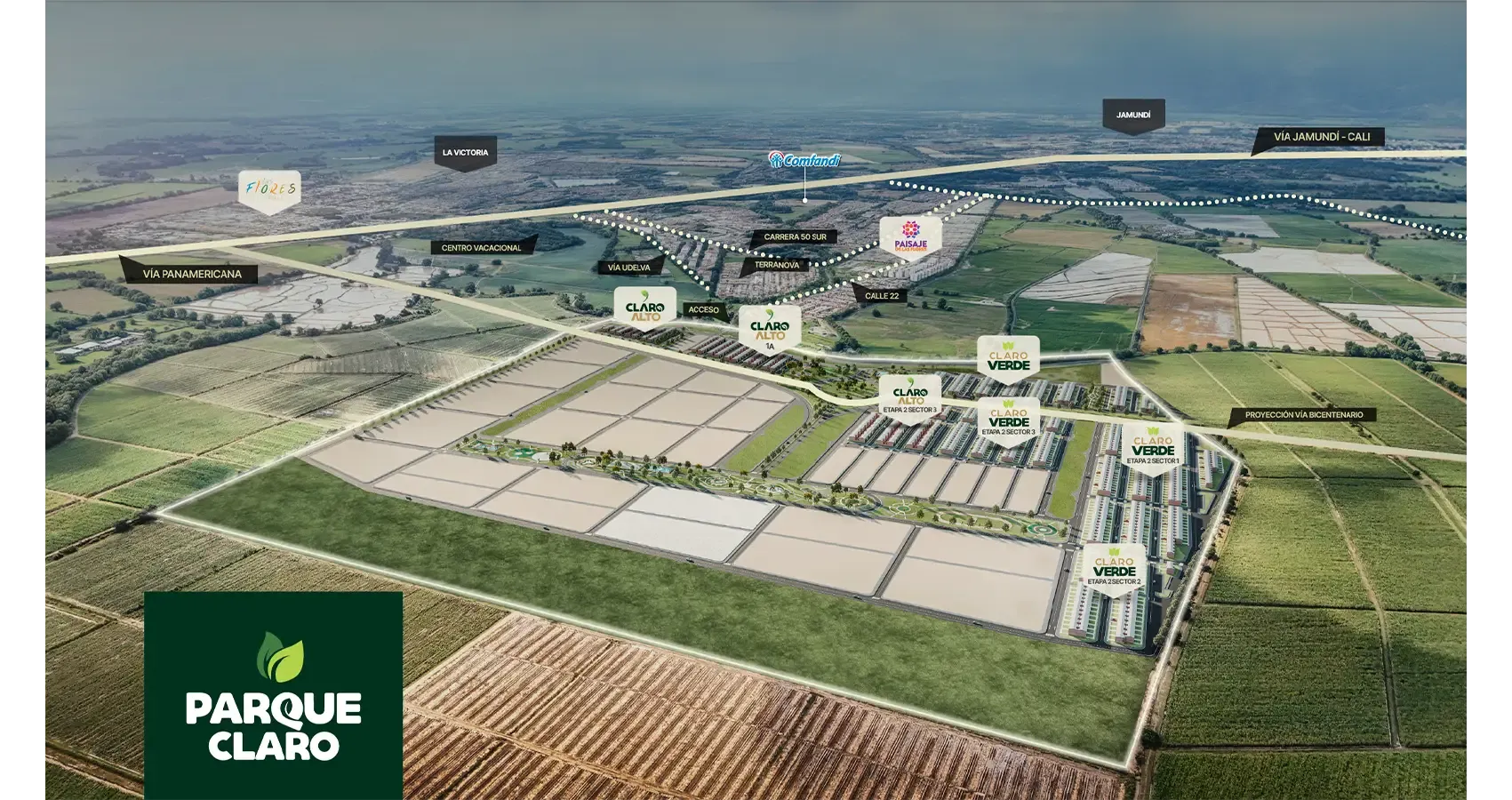 Foto aérea del Macroproyecto Parque Claro