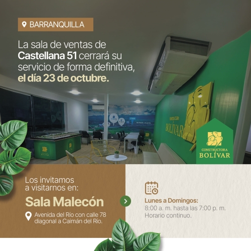 información salas de venta Malecón